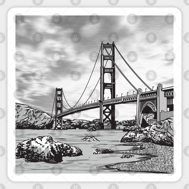 Golden Gate Bridge Sticker by Dual Rogue